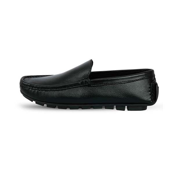 Leather Super Cool Loafer Shoes for Men - Black - SB-S118