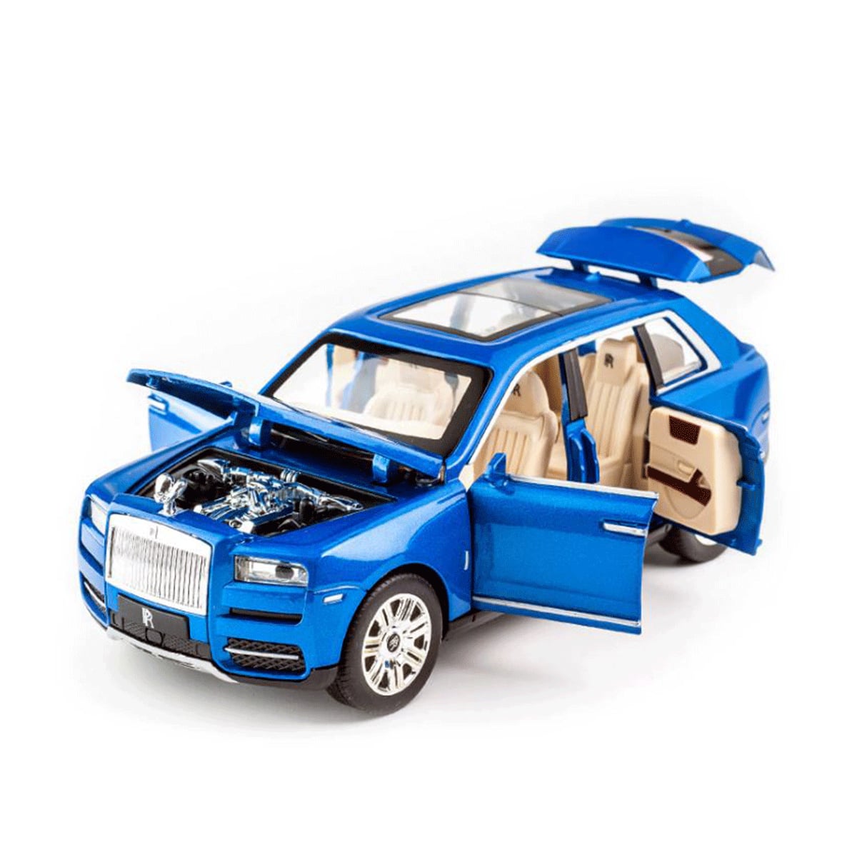 124 Rolls Royce Cullinan Diecast Metal Car Luxury SUV Alloy Model Car Simulation Sound Light