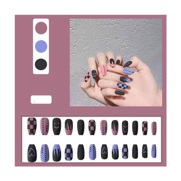 Fake Nails Pack - Mauve and Blue - N6