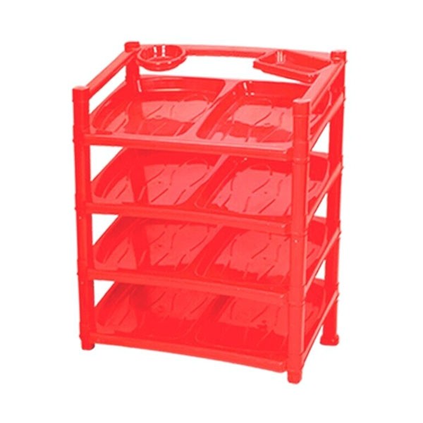 Rfl Shoe Rack Modern 4 Step Red