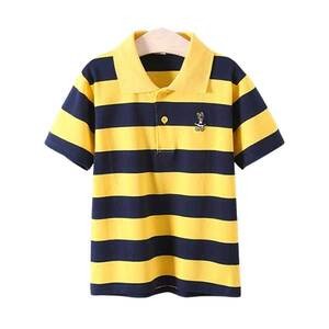 Cotton Short-Sleeve Polo Shirt for Boys - Yellow Black - BF-T-613