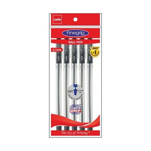 Cello Fine Grip Ball Pen (Pack of 5 Pcs)