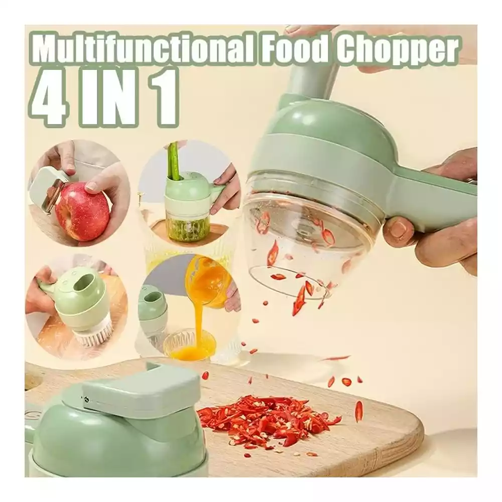 4 in 1 Portable Wireless Electric Vegetable Cutter Set, Wireless Food  Processor Electric Food Chopper for Garlic Chili Pepper Ginger Onion Meat  Celery